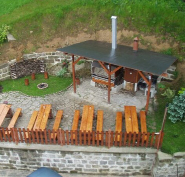 Ein Blick auf die Terrasse